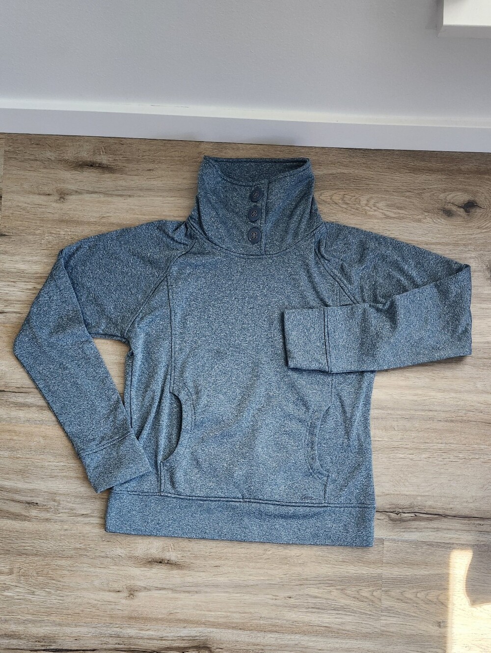 Kavu Button-Neck Sweatshirt Blue/Teal, M